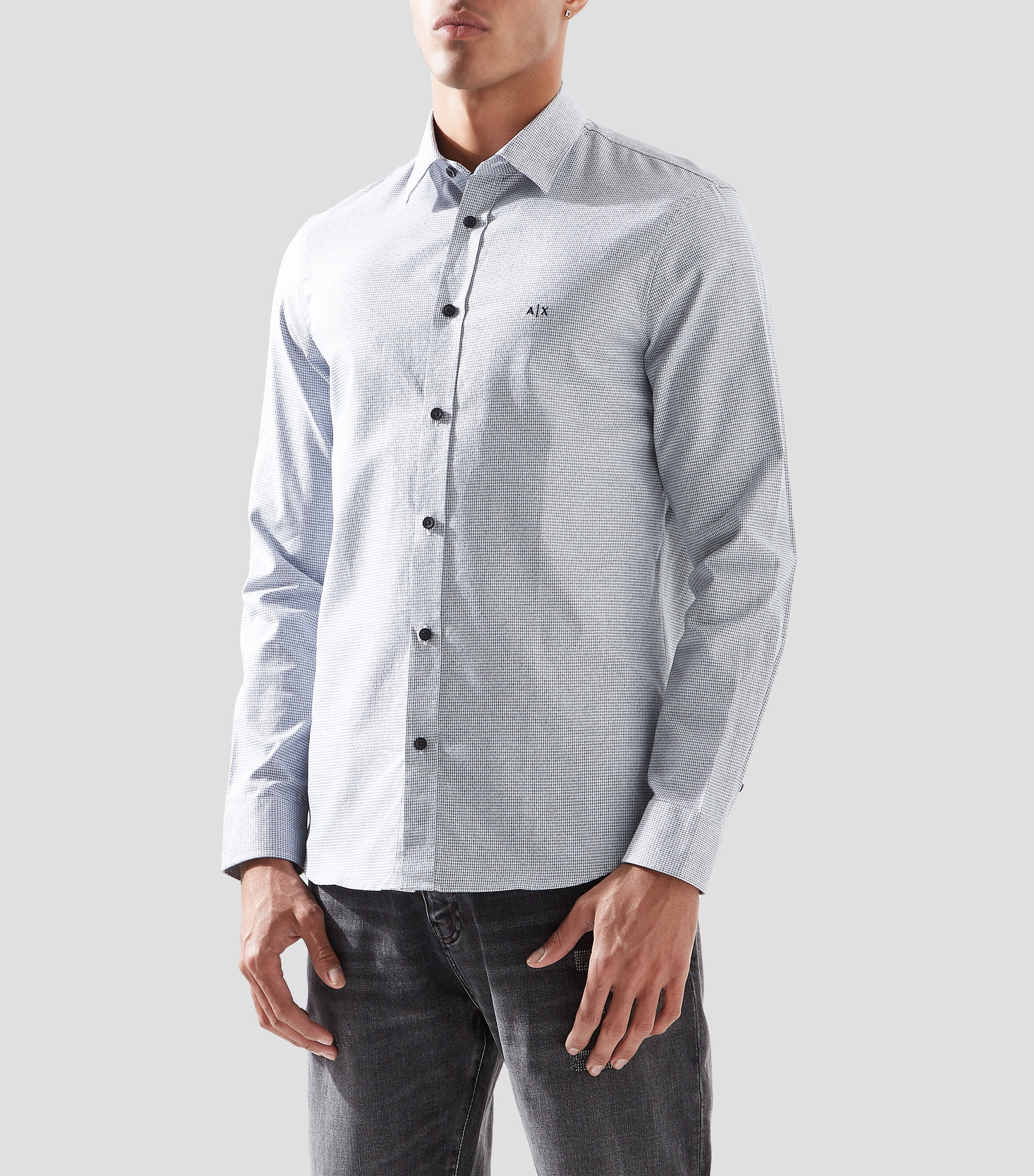 Camisa microdiseno de manga larga Hombre